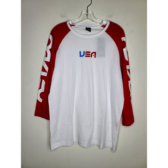 NWT Oakley Americana USA baseball tee white with red arms - large - Picture 1 of 5